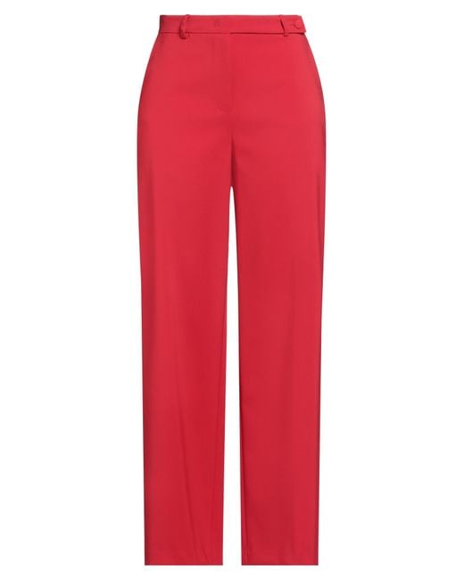 Cristinaeffe Red Pants Polyester, Elastane