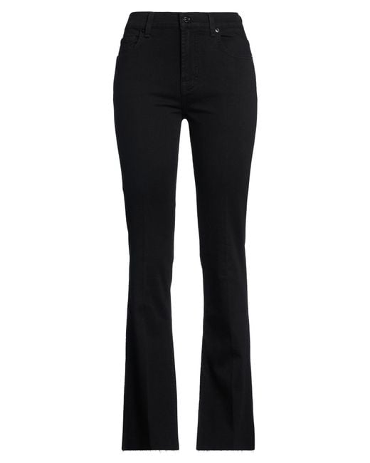 7 For All Mankind Black Pants Cotton, Lyocell, Polyester, Viscose, Elastane