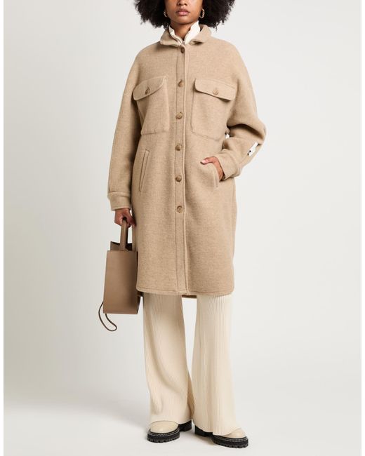 hinnominate Natural Coat Polyester, Virgin Wool