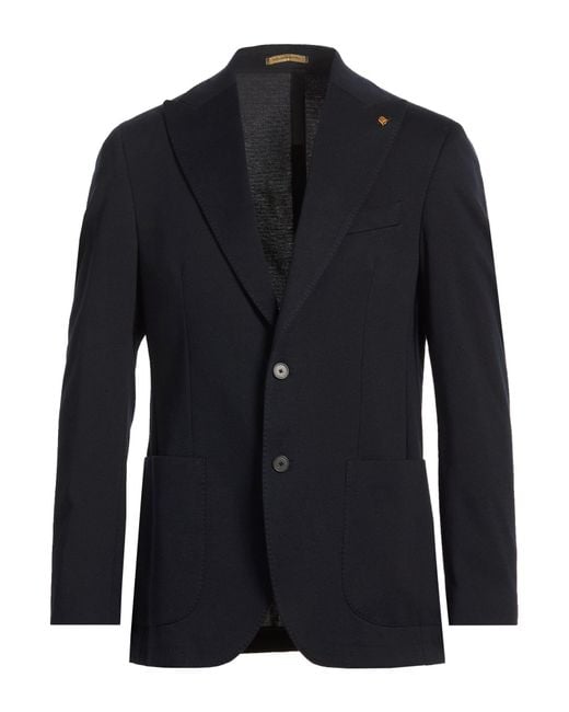 Sartoria Latorre Blue Blazer Cotton, Polyamide, Elastic Fibres for men