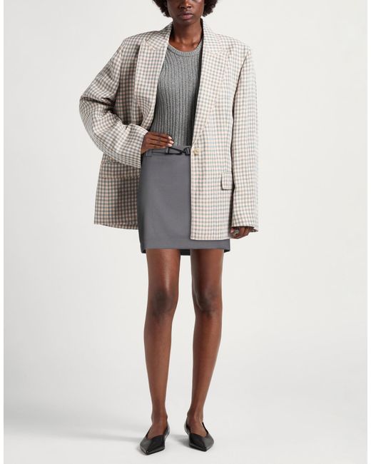 Patrizia Pepe Gray Mini Skirt Polyester, Viscose, Elastane
