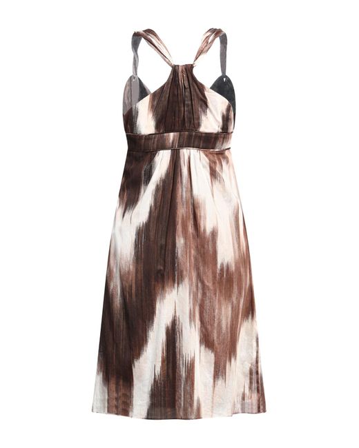 Burberry Brown Midi Dress Cotton