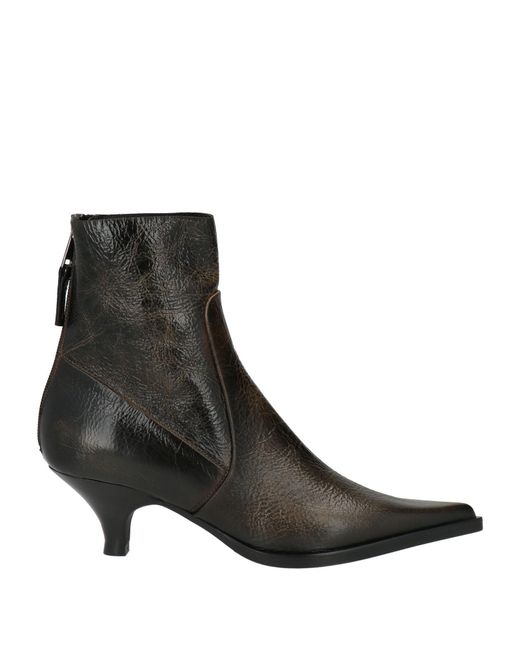 Elena Iachi Black Dark Ankle Boots Leather