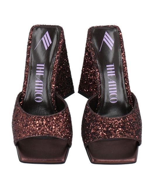The Attico Brown Sandals Textile Fibers