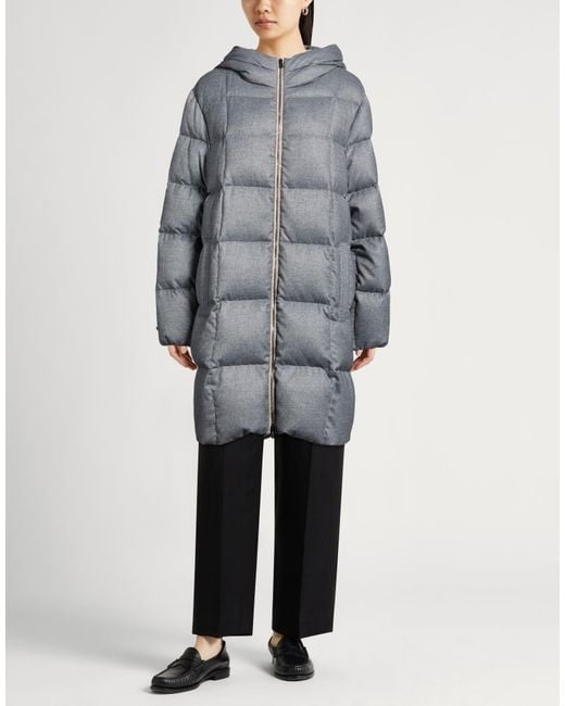 Peserico Gray Puffer Polyester, Viscose