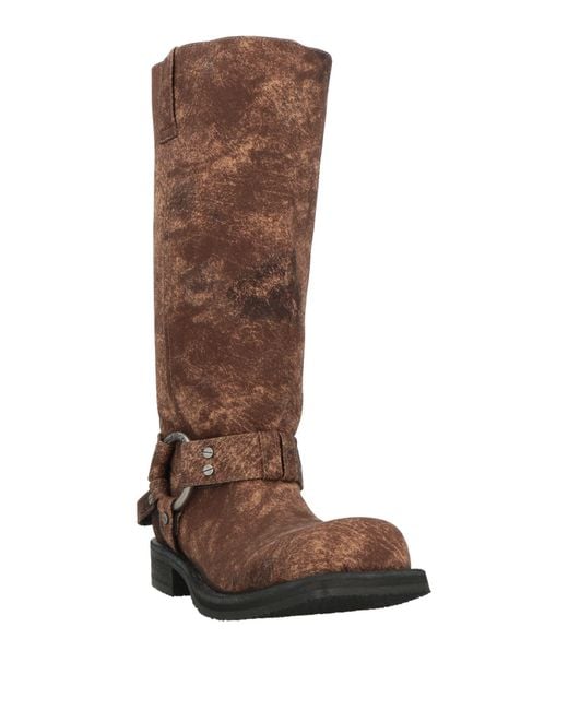 Acne Brown Boot Textile Fibers