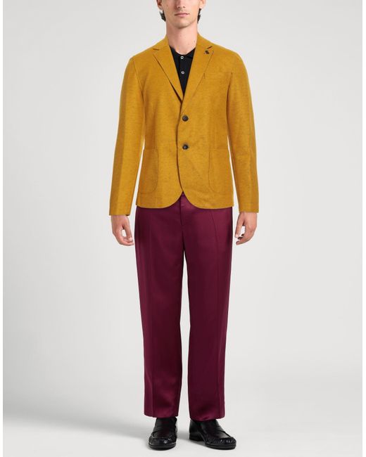 Bob Yellow Marigold Blazer Polyacrylic, Polyester, Wool for men