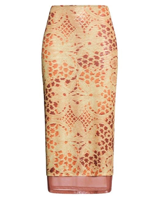 Miaou Natural Midi Skirt Polyester, Elastane
