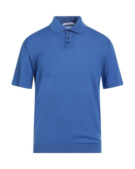 Daniele Fiesoli Blue Lab Azure Polo Shirt Merino Wool for men