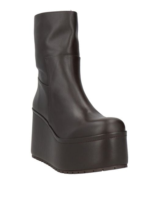 Paloma Barceló Black Chocolate Ankle Boots Leather