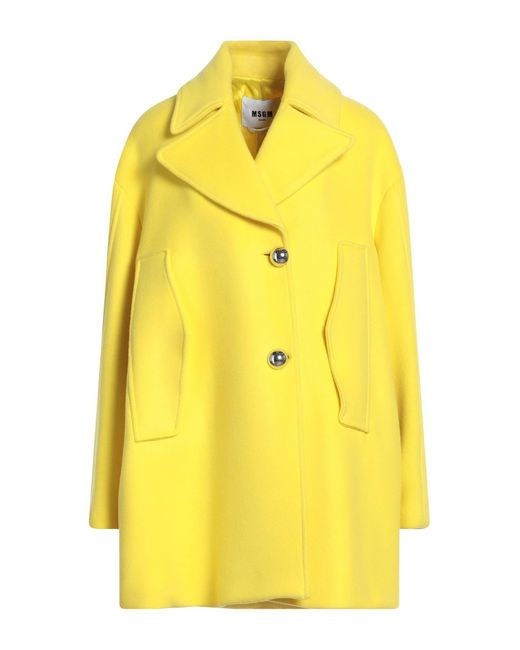 MSGM Yellow Coat Virgin Wool, Polyamide