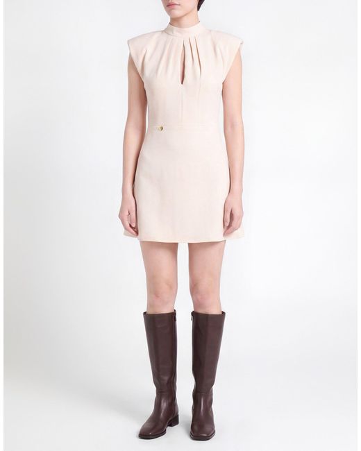 Kontatto Natural Ivory Mini Dress Polyester, Elastane