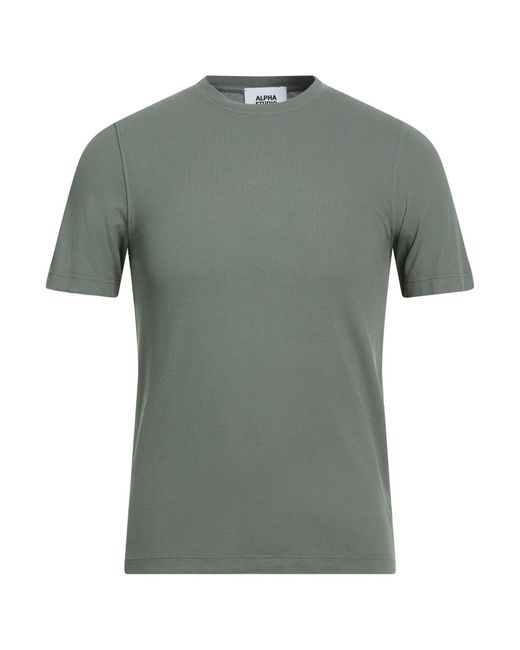 Alpha Studio Green T-Shirt Cotton, Elastane for men