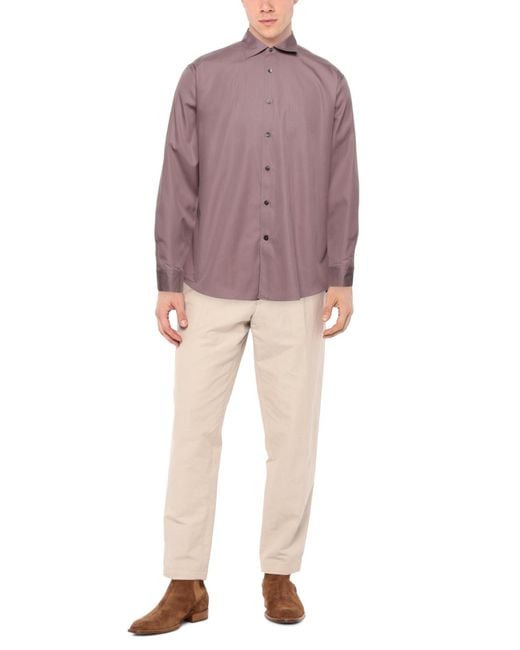 Ferragamo Purple Antique Rose Shirt Cotton for men