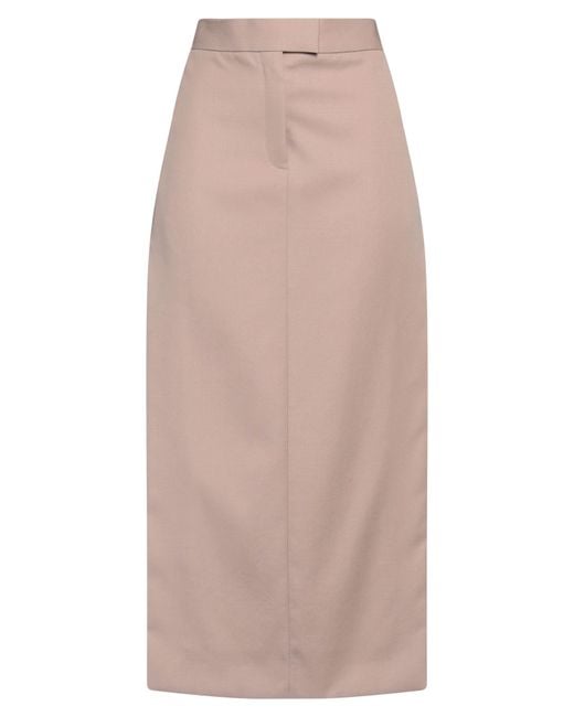 The Attico Natural Midi Skirt Virgin Wool, Cotton