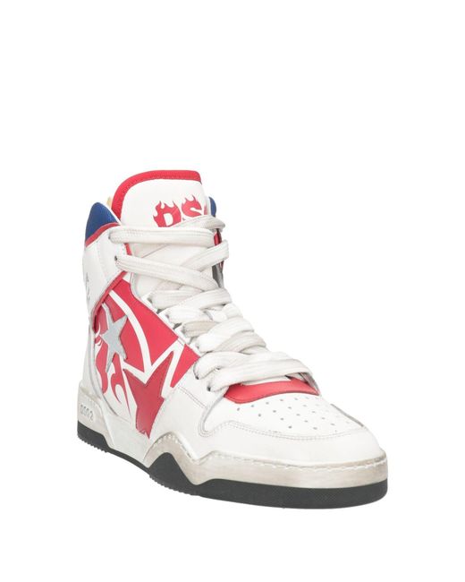 DSquared² Pink Sneakers Calfskin, Textile Fibers for men