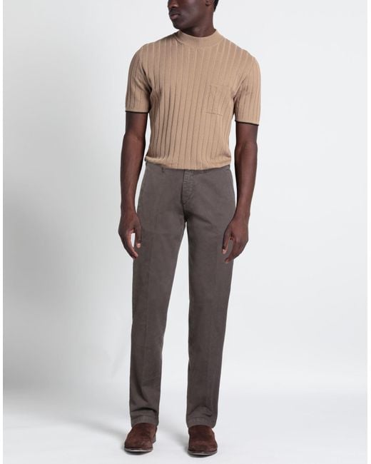40weft Gray Pants Cotton, Elastane for men