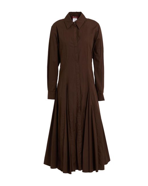 Max Mara Womens Brown Chocolate Midi Dress Cotton Women Max Mara Womens Brown Chocolate Midi Dress Cotton Women