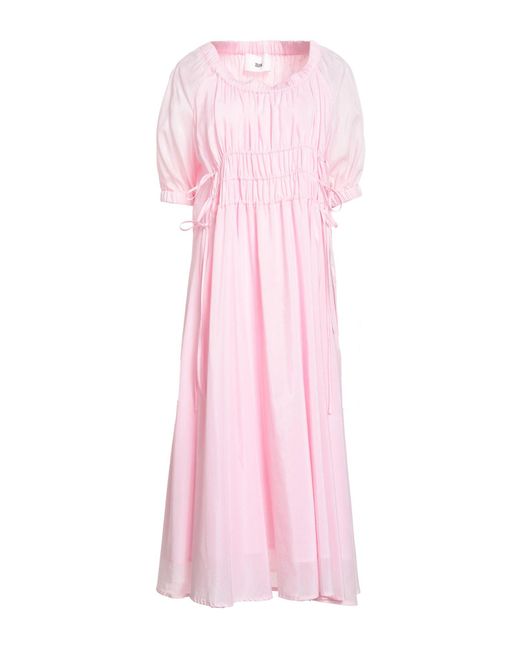 SOLOTRE Pink Midi Dress Cotton, Silk