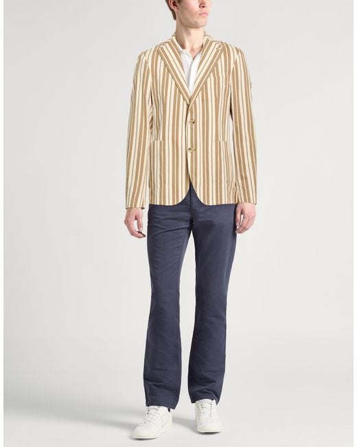 Manuel Ritz Natural Blazer Cotton, Polyamide for men