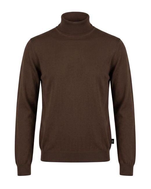Ice Iceberg Brown Dark Turtleneck Cotton, Elastane for men