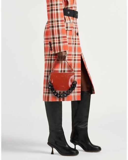 MY BEST BAG Red Tan Handbag Leather