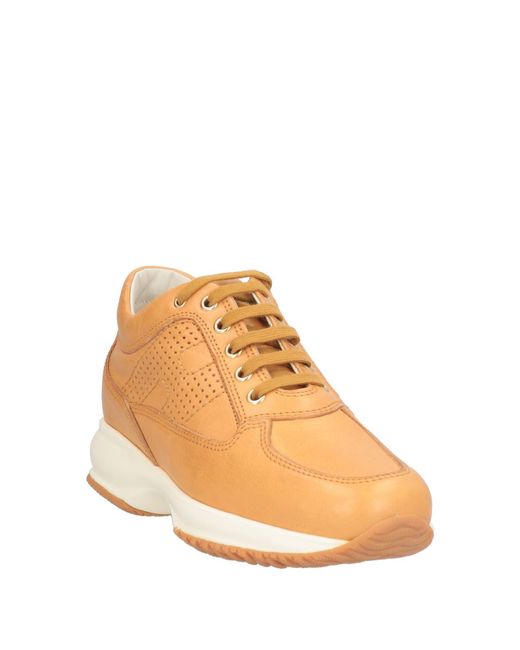 Hogan Orange Interactive Tan Sneakers Leather