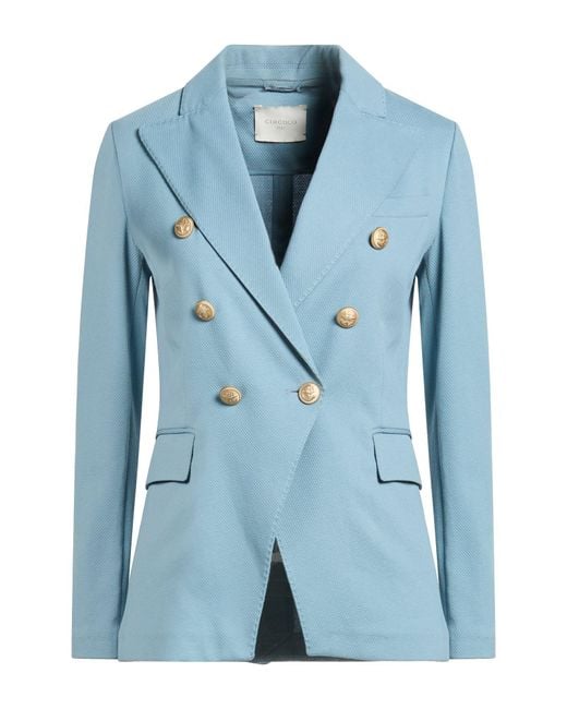 Circolo 1901 Blue Light Blazer Cotton, Elastane