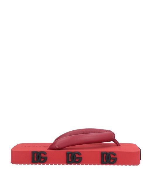 Dolce & Gabbana Red Thong Sandal for men