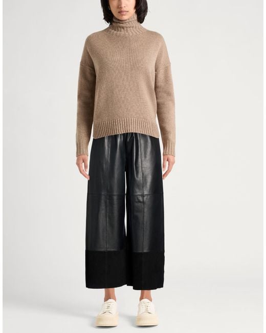 Alysi Black Crème Pants Leather