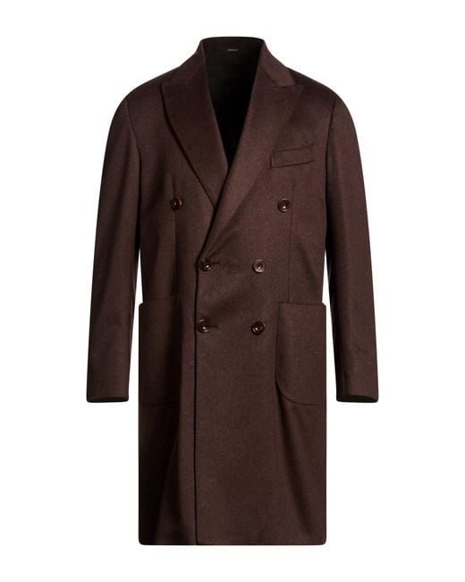 Sartorio Napoli Brown Coat Cashmere for men