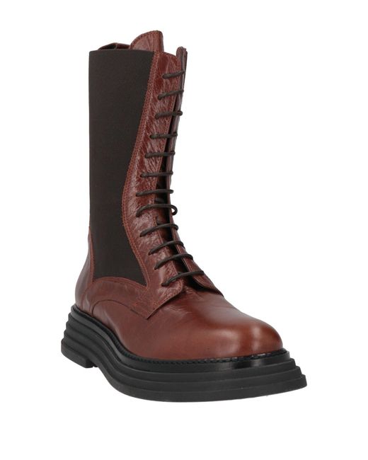 Laura Bellariva Brown Ankle Boots Textile Fibers, Leather