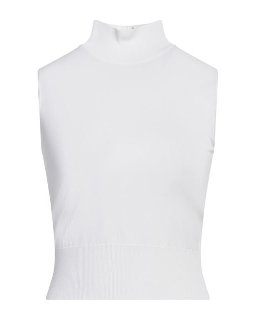 ERMANNO FIRENZE White Turtleneck Viscose, Polyamide