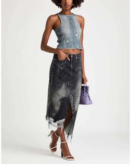 CAMPERLAB Gray Denim Skirt Cotton