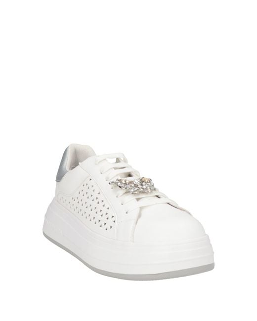Apepazza White Sport Sneakers Synthetic Material