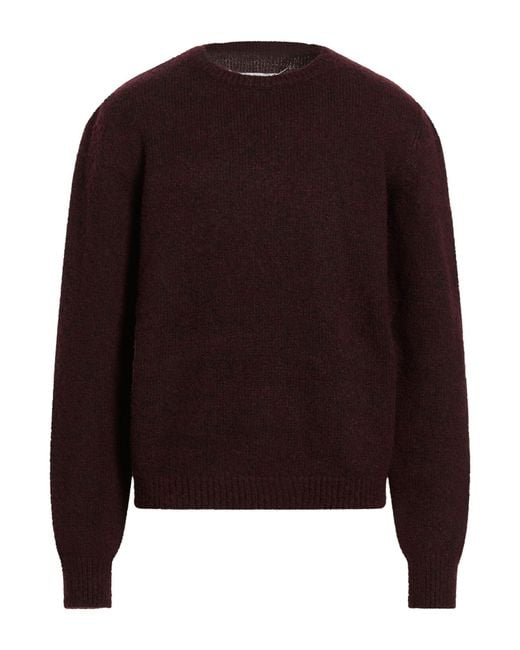 Maison Margiela Brown Burgundy Sweater Virgin Wool, Polyamide for men