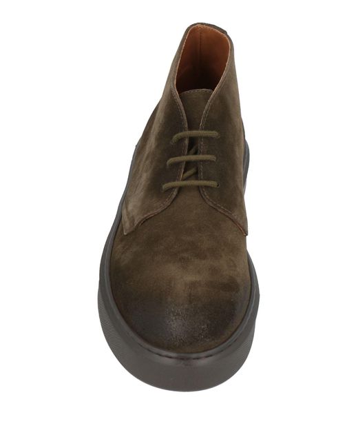 Doucal's Brown Military Ankle Boots Leather for men