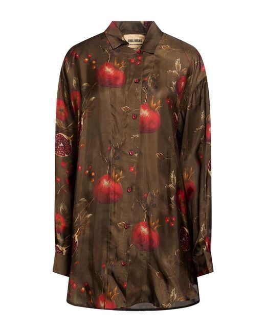 Uma Wang Brown Shirt Viscose, Cupro