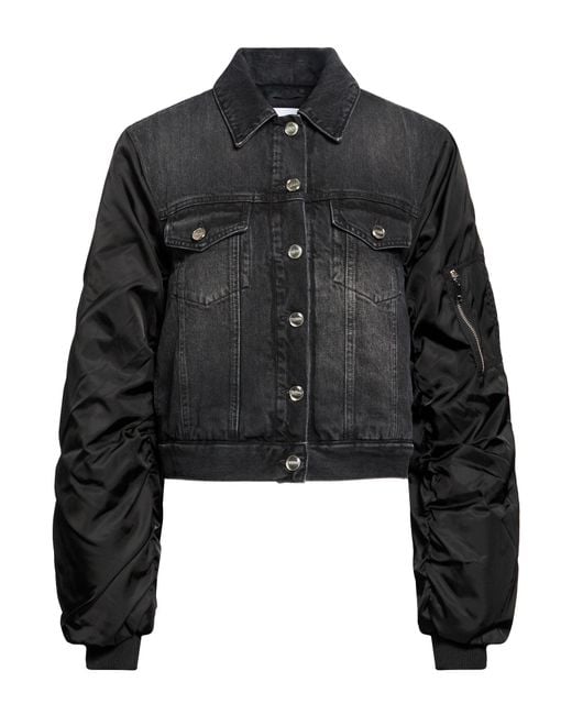 Ganni Black Denim Outerwear Organic Cotton, Cotton
