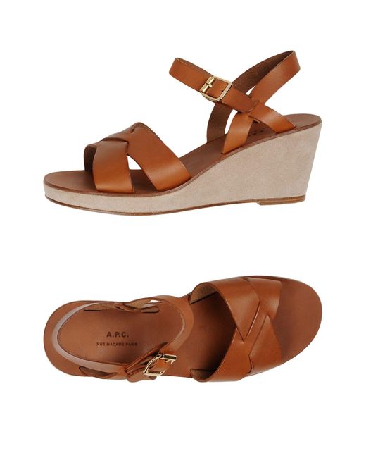 A.P.C. Brown Sandals Soft Leather