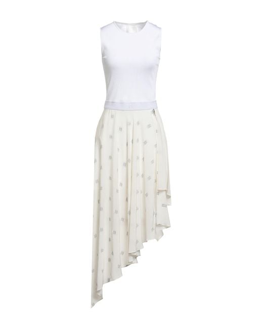 Givenchy White Midi Dress Silk, Polyester, Viscose, Polyamide