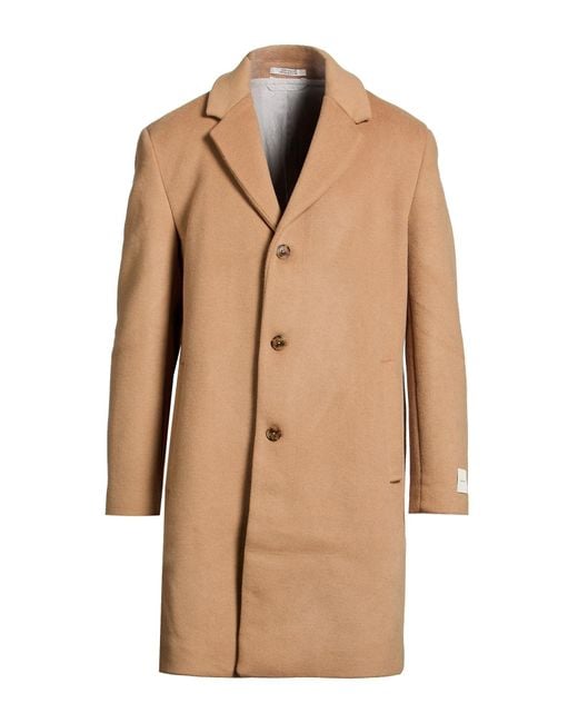 Calvin Klein Natural Camel Coat Recycled Wool, Polyester for men