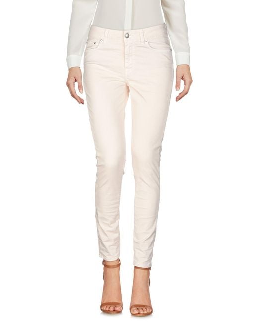Aglini White Sand Pants Cotton, Elastane