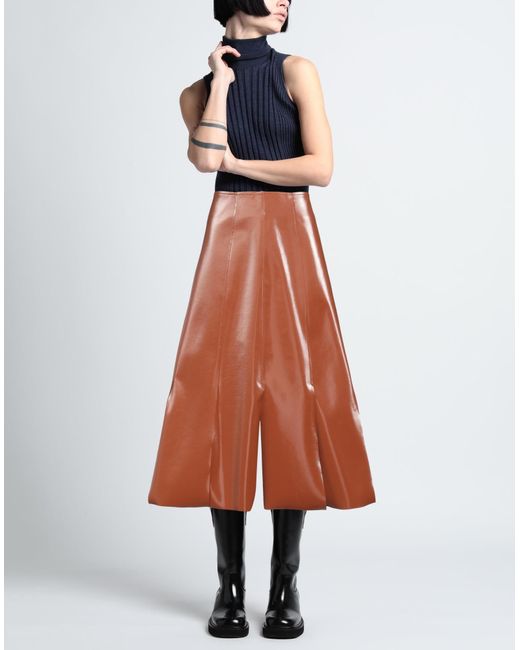 Alysi Orange Midi Skirt