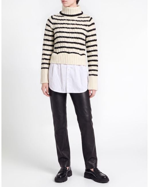 Veronica Beard White Rollkragenpullover