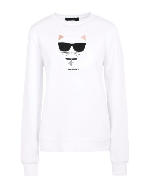 Karl Lagerfeld White K/ikonik Choupette Sweatshirt