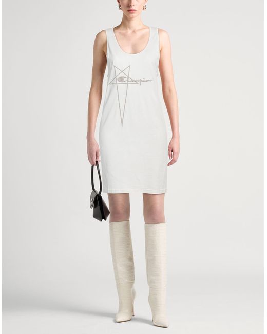 Rick Owens X Champion Ivory Mini Dress Cotton in White | Lyst