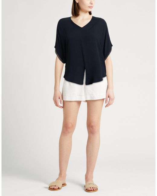 Fabiana Filippi Blue Midnight Top Acetate, Silk, Ecobrass