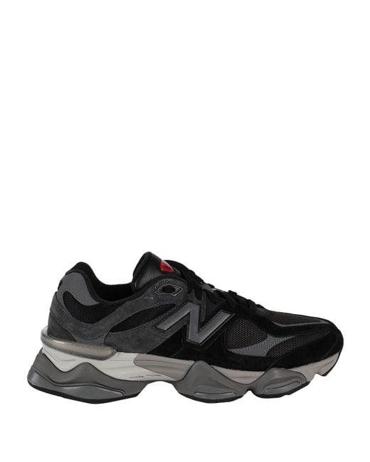 New Balance Black 9060 Sneakers Leather, Textile Fibers for men
