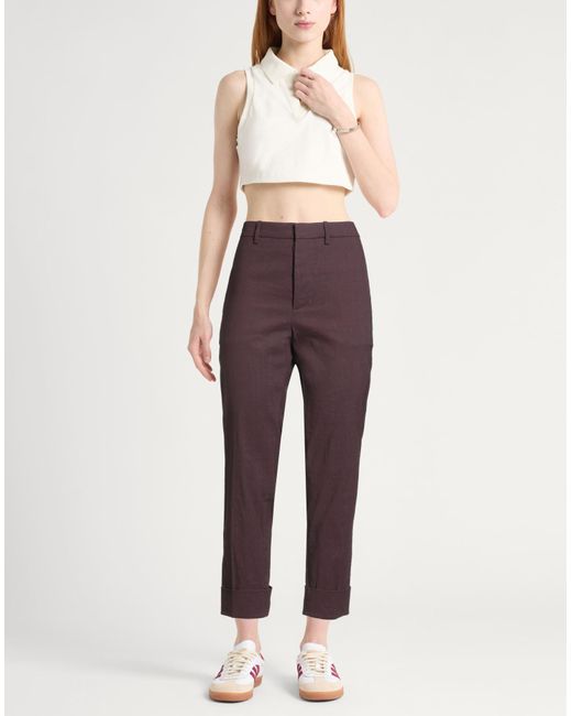 Marni Purple Pants Linen, Viscose, Lycra